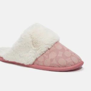 Coach Ziva Slipper - Pink in Signature Jacquard